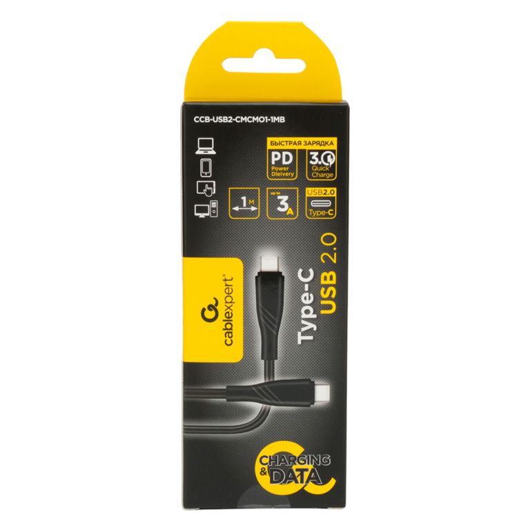 Кабель TypeC-TypeC 1м Cablexpert CCB-USB2-CMCMO1-1MB черный