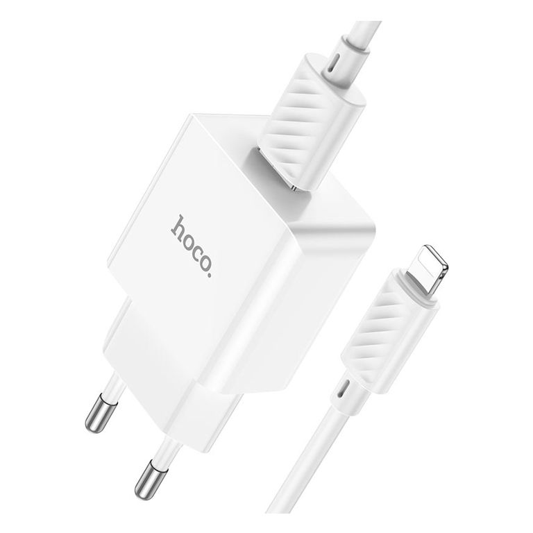Зарядное устройство 220В USB-iPhone8pin Hoco C106A белый