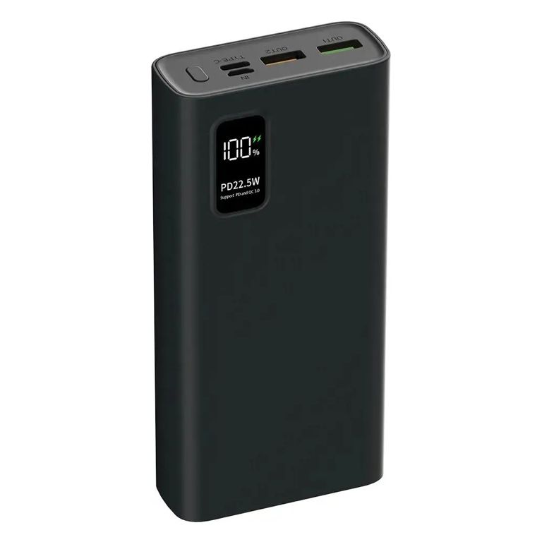 Внешний аккумулятор PERO PB06 20000 mAh, Li-Pol, output USB-C + 2 USB-A, черный