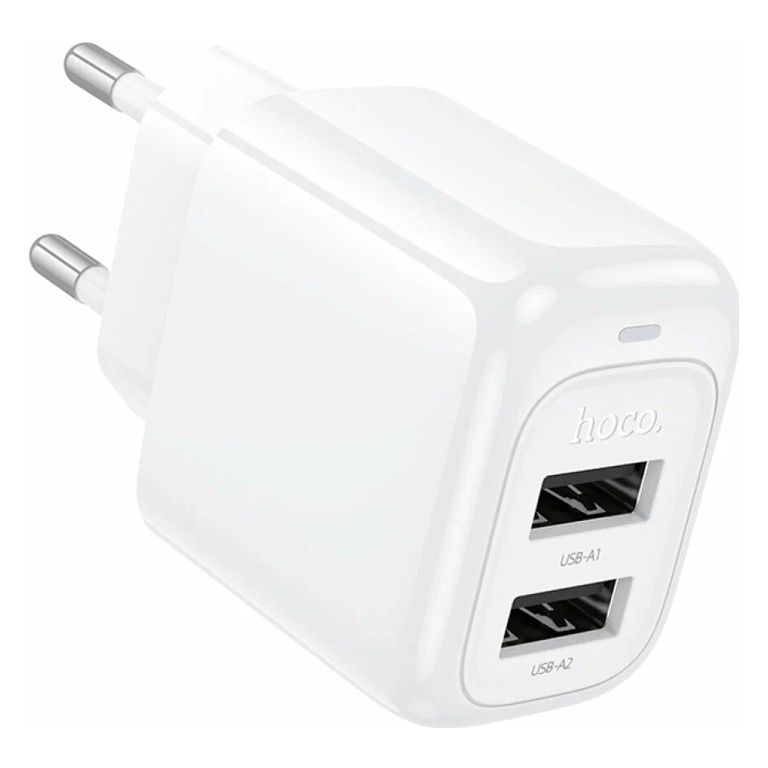 Адаптер 220В USBx2 Hoco CS51A белый