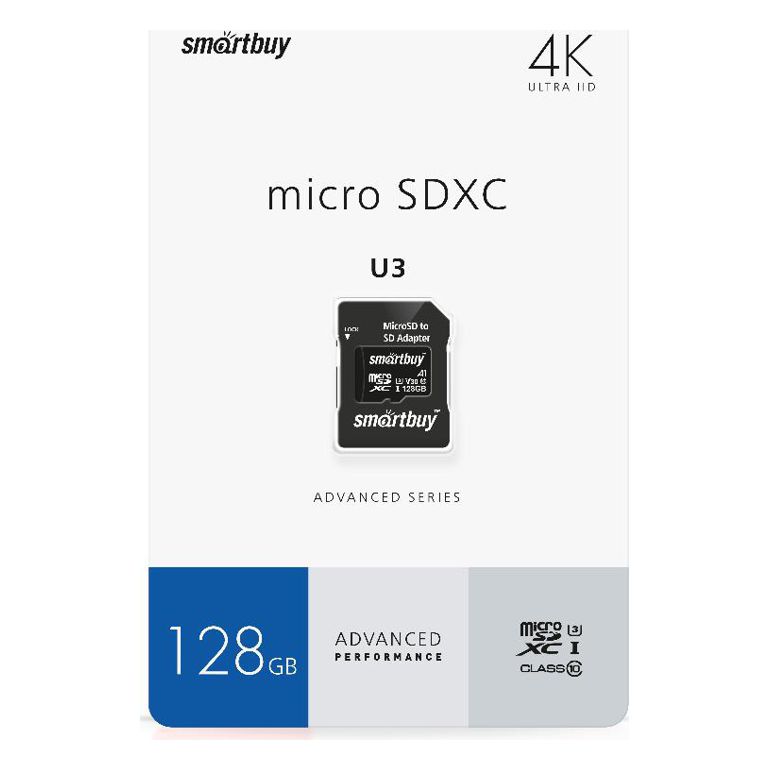 Карта micro-SD 128GB SmartBuy SB128GBSDU1A-AD