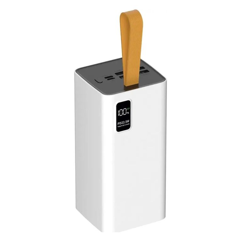 Внешний аккумулятор PERO PB09 50000 mAh, Li-Pol, output USB-C + 4 USB-A, белый