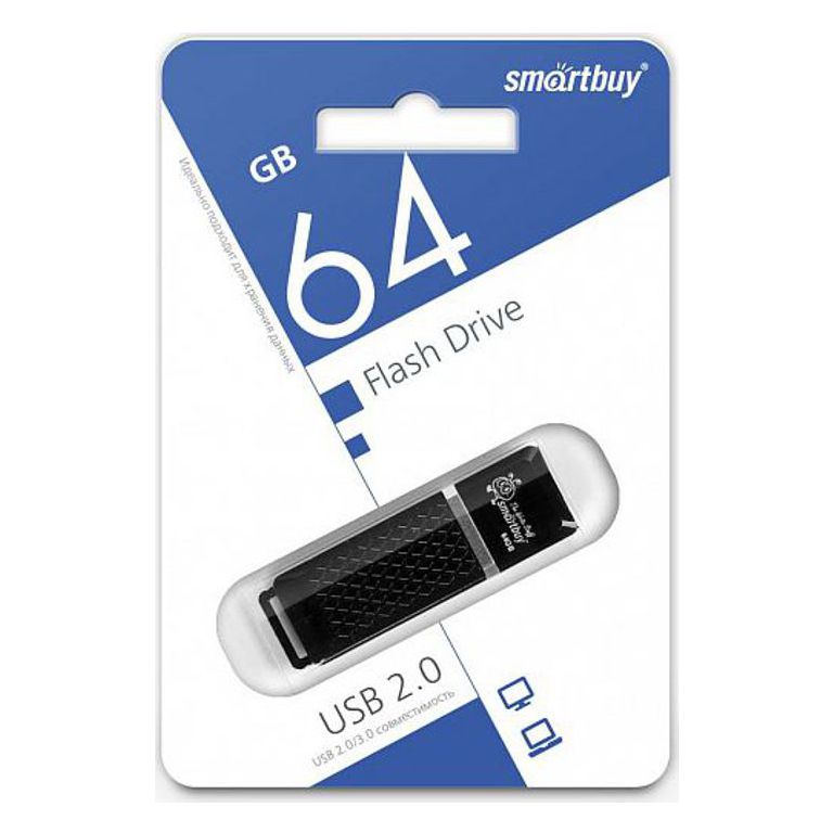 Флэш-диск 64GB SmartBuy Quartz series черный