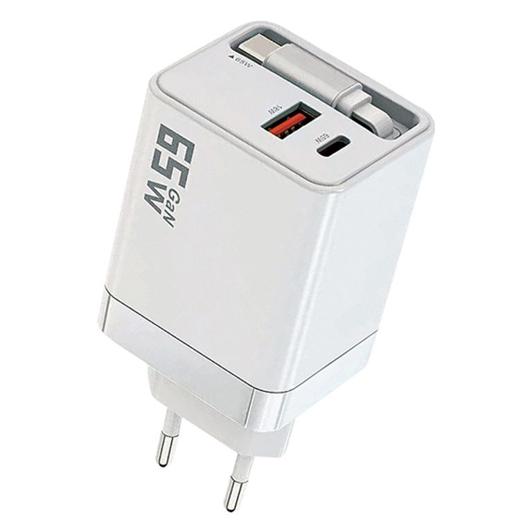 Сетевое зарядное устройство Qumo Energy PD 65Вт USB-A QC3.0 + 2 USB Type-C PD цвет белый 54634