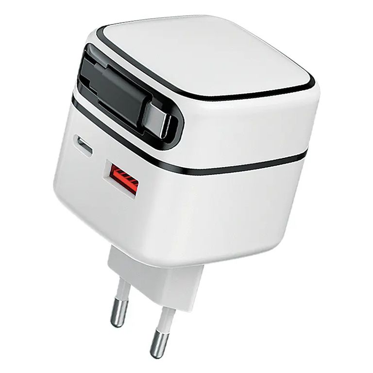 Сетевое зарядное устройство Qumo Energy PD 35Вт USB-A QC3.0 + 2 USB Type-C PD цвет белый 54636